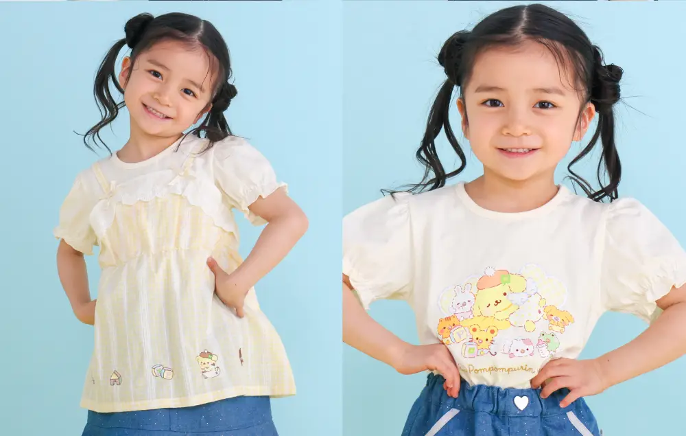 ポムポムプリン プリントTシャツ＆キャミソール2点セット