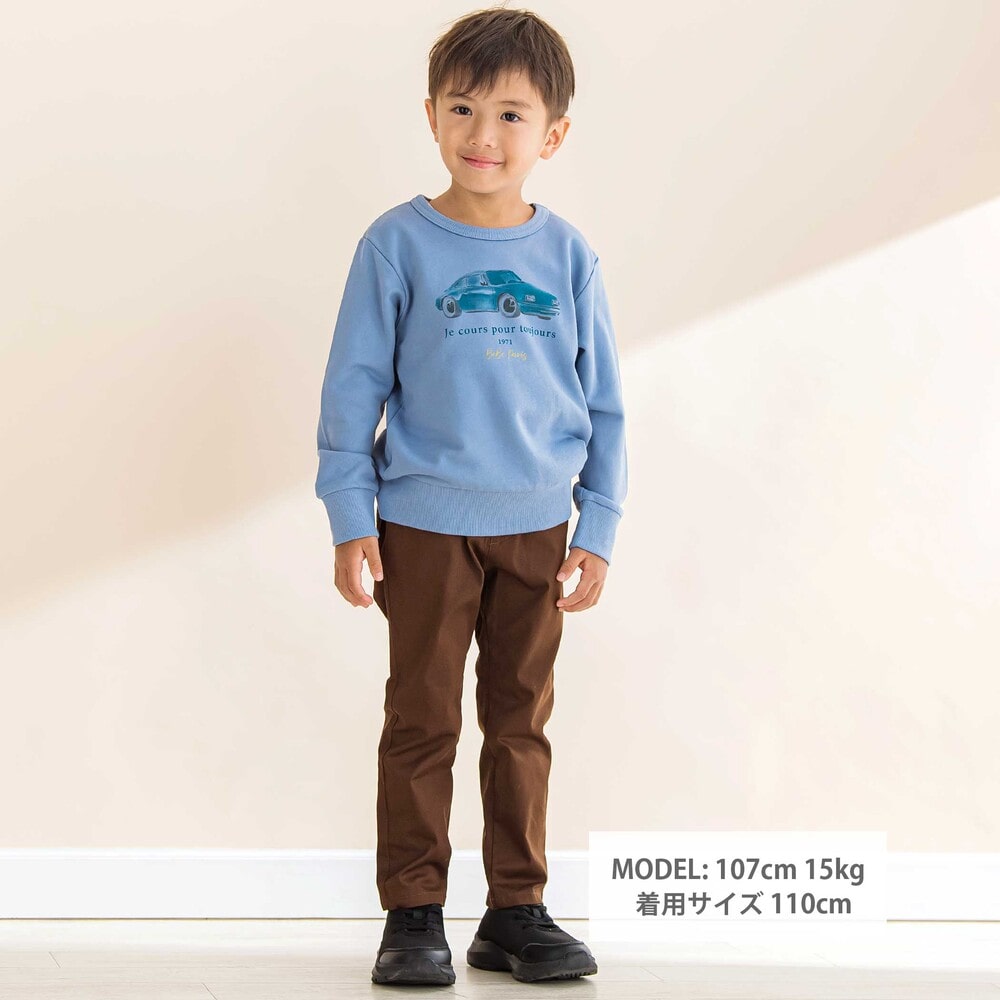 車水彩風プリントトレーナー (90~150cm) ブルー 100cm