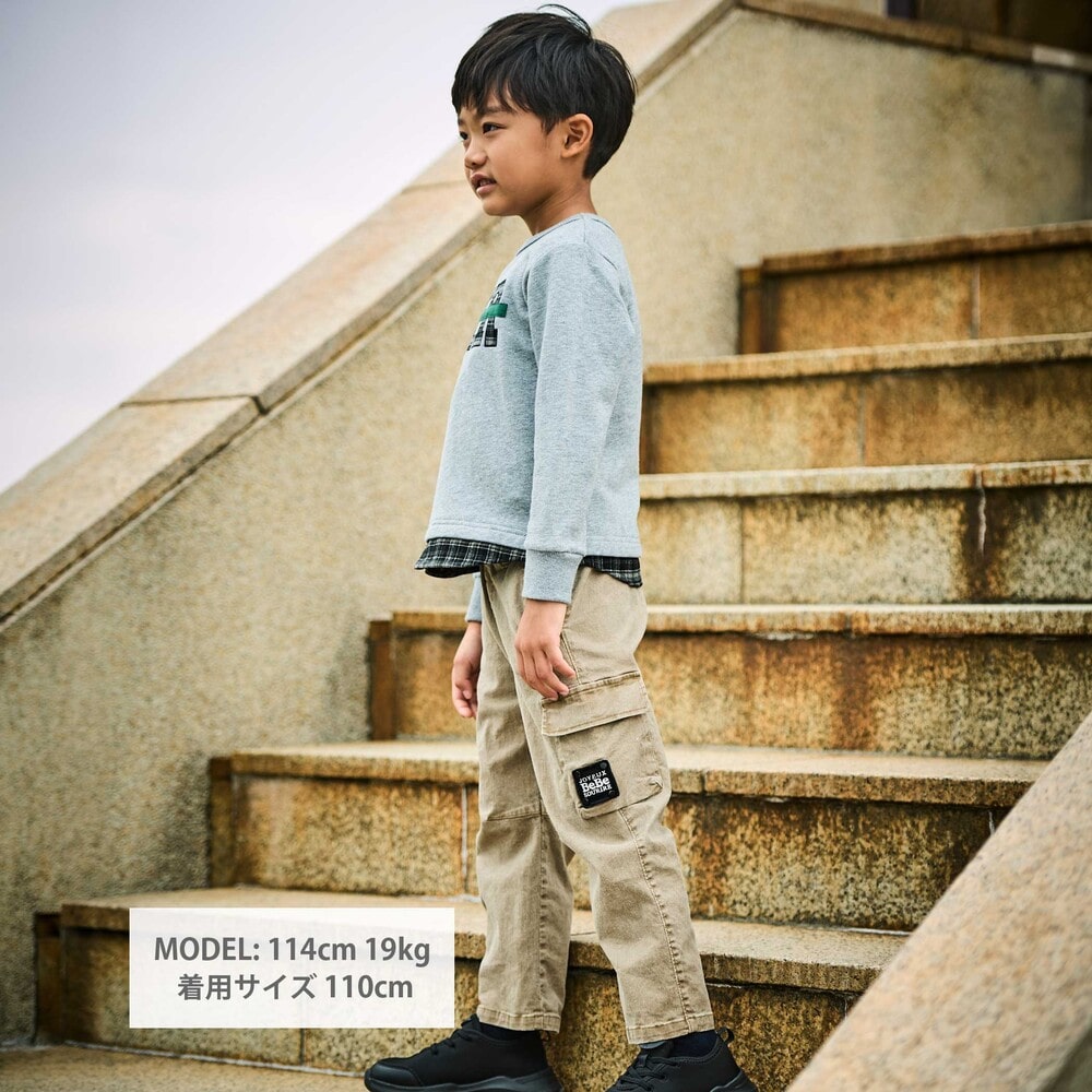 AIRパッチロゴレイヤード風トレーナー(80~160cm) グレー 80cm
