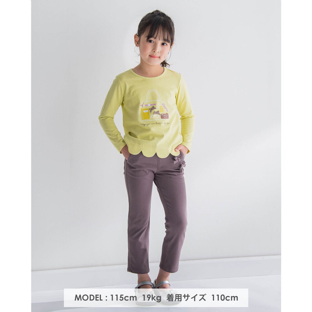ストレッチ ツイル リボン パンツ (80~150cm) ブラウン 80cm