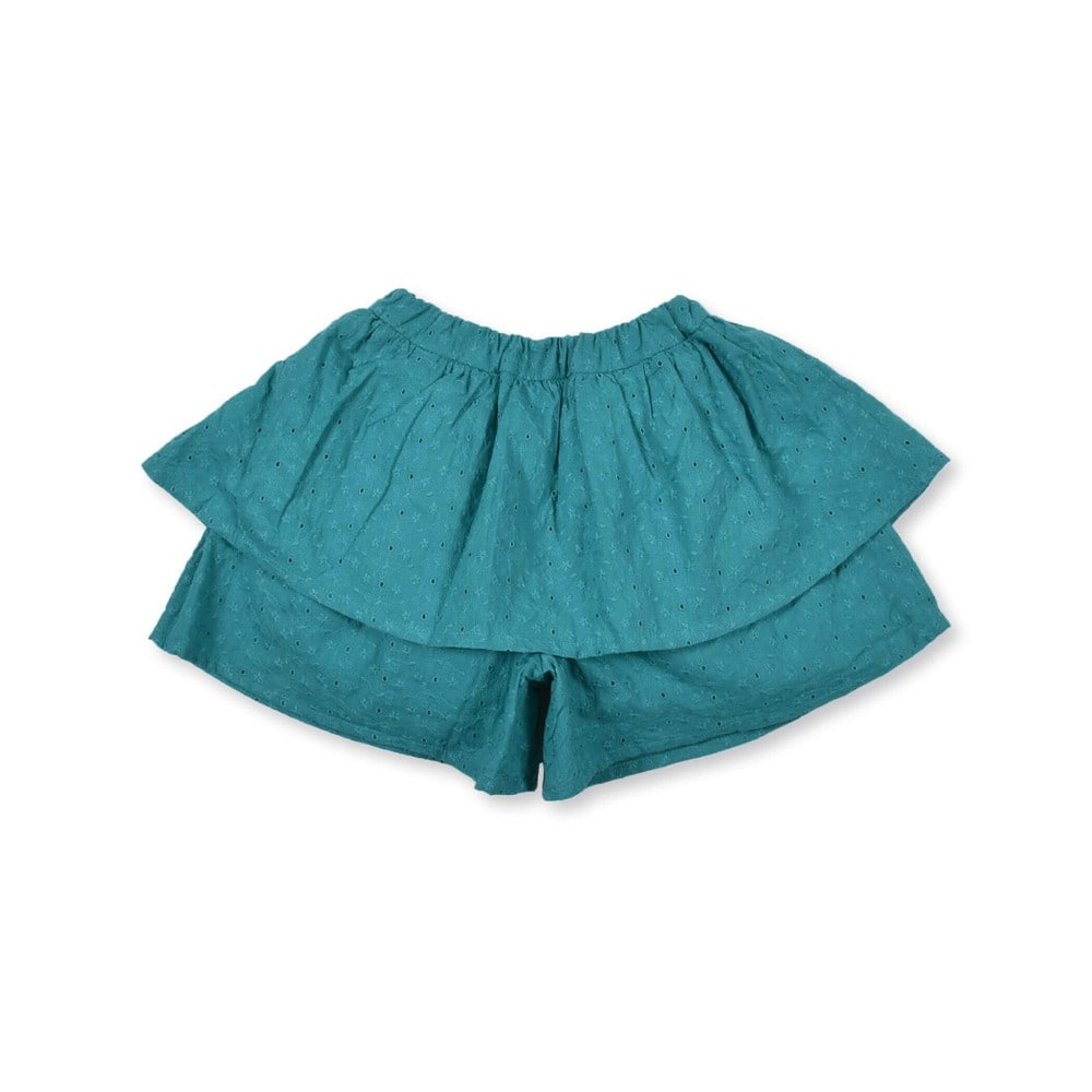 【 お揃い 】 コットン ローンレース ティアード キュロット パンツ(90~150cm) イエロー 120cm