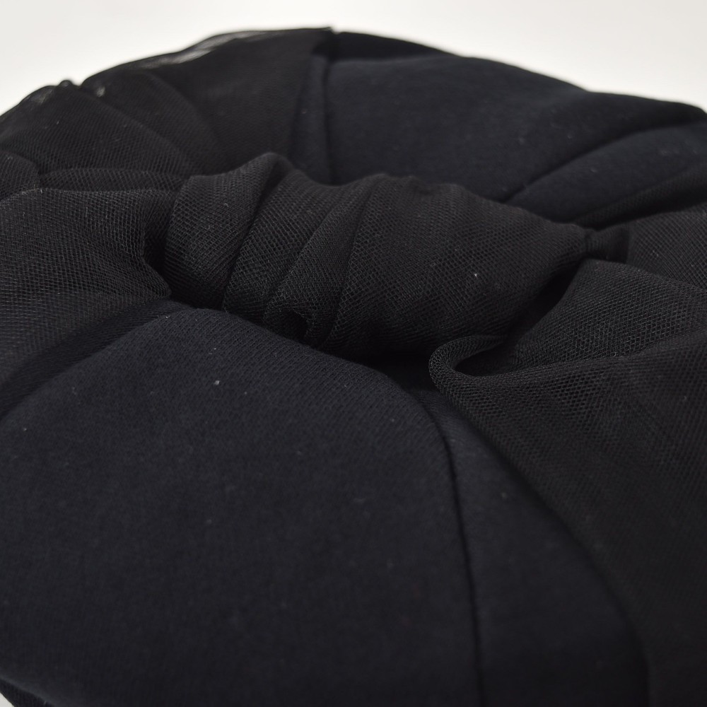 チュールリボン付ベレー ブラック S(50cm~52cm)