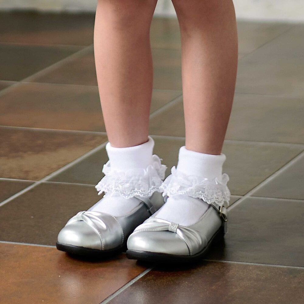 レース付き折り返しショートソックス(11~24cm) ホワイト 11-13cm