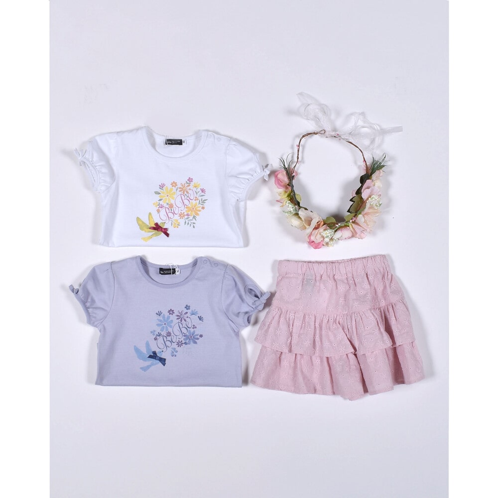 レース フリル ティアード キュロット パンツ ベビー (80~90cm)(80cm 