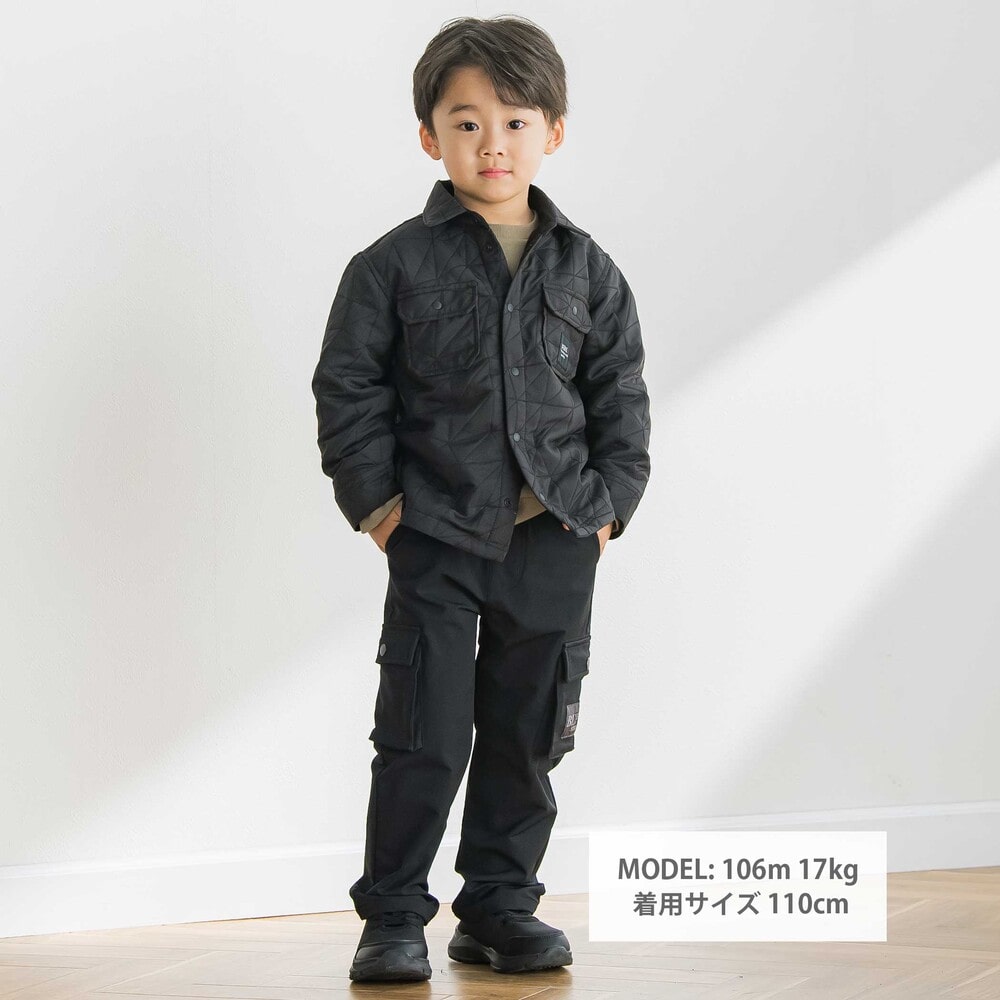 【限定商品】三角キルティングジャケット(95~150cm) ブラック 100cm