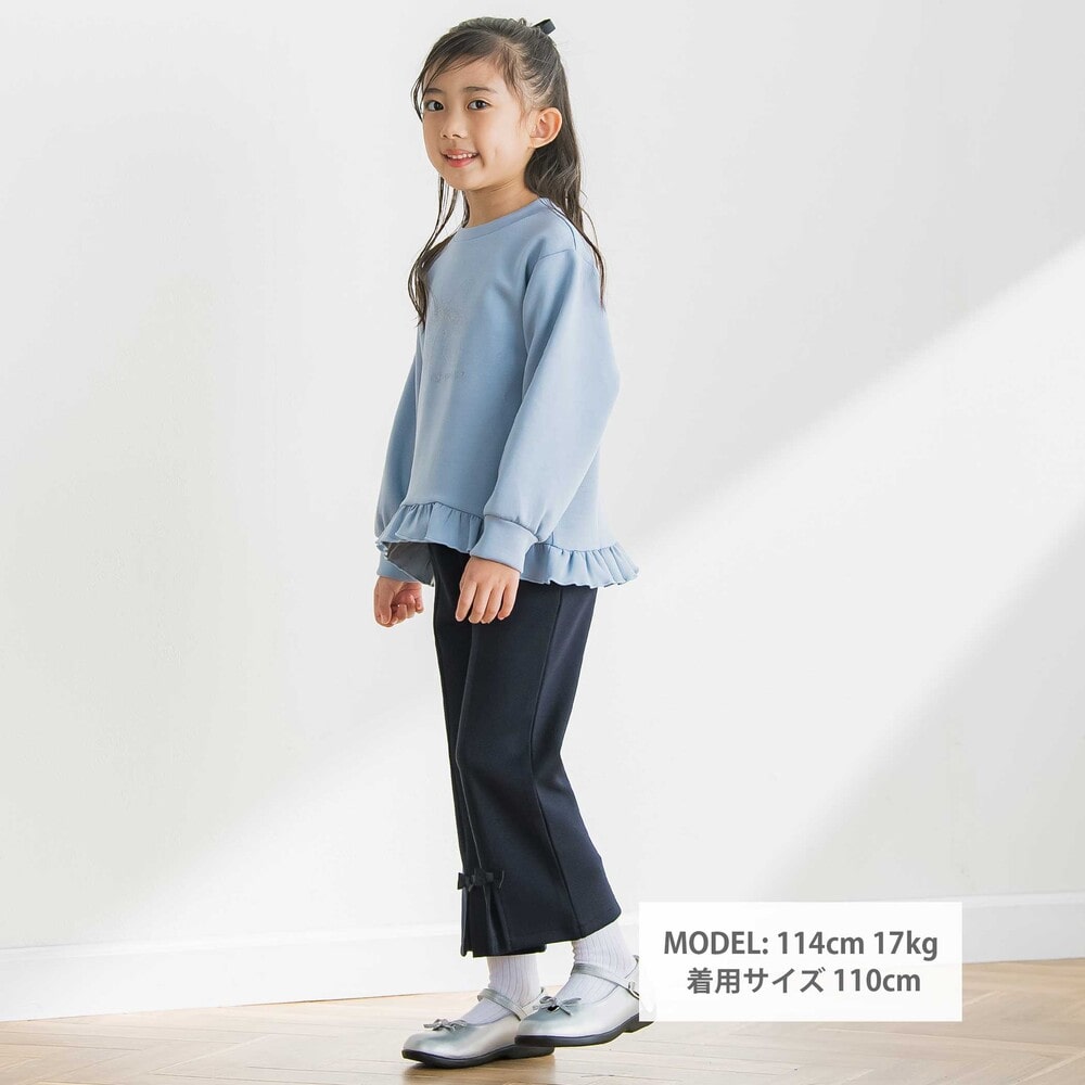 【限定商品】ポンチリボン刺しゅうトップス(95~160cm) ブルー 95cm