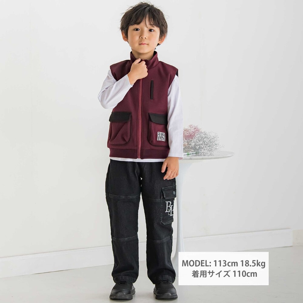 【限定商品】フラップポケットベスト(95~150cm) ボルドー 95cm