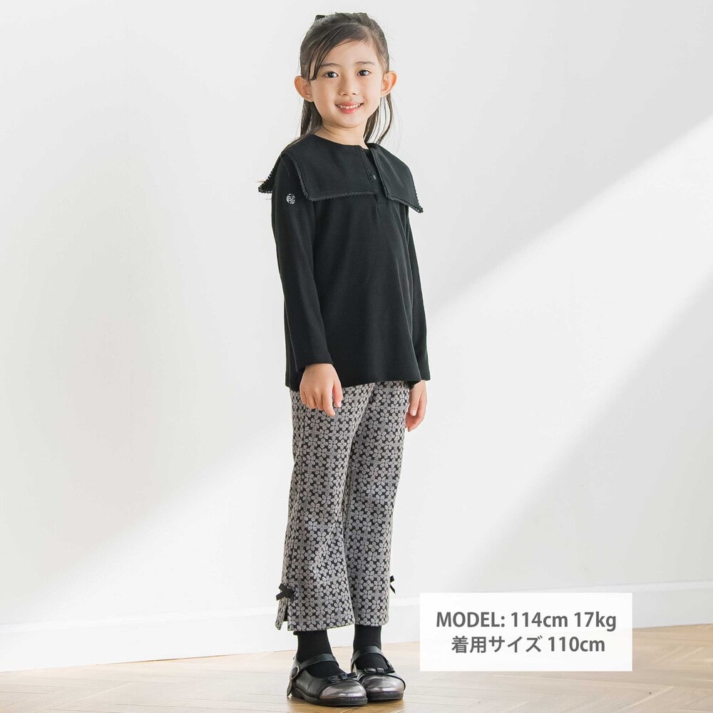 【限定商品】前後着用可能 セーラーカラーフリーストップス(95~150cm) ブラック 95cm