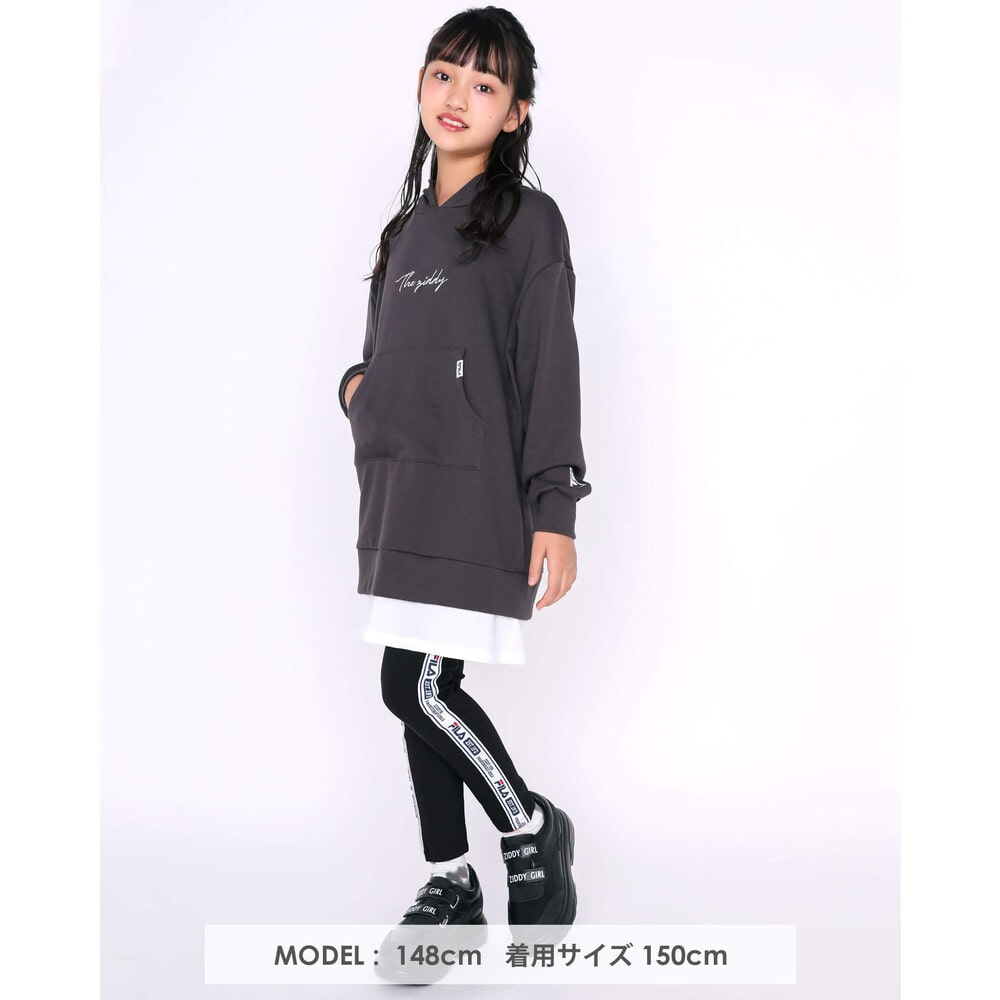 ニコ プチ掲載 Fila Ziddy ロゴ フード 付き スポーティー ワンピース 130 160cm 130cm パープル ワンピース 子供服べべの公式通販サイト Bebe Mall