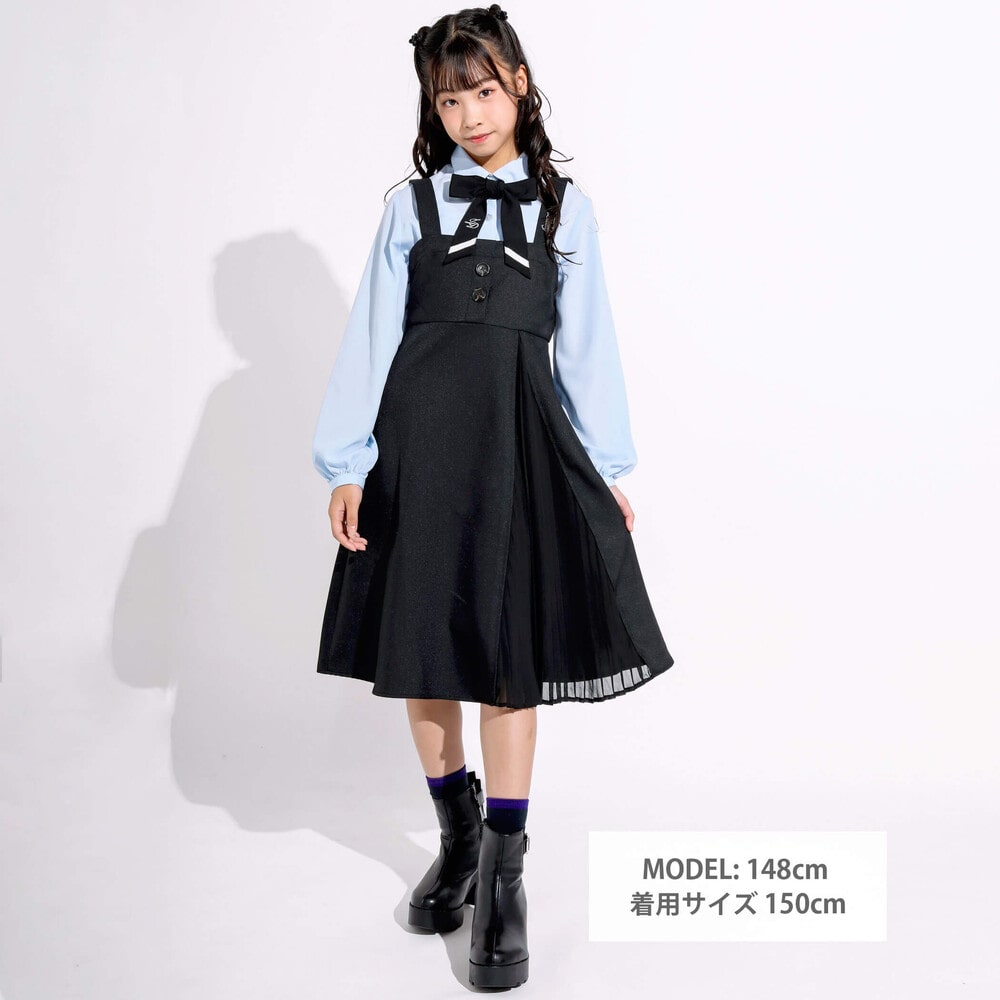 ニコ☆プチ 掲載 】プリーツ切り替えジャンパースカート(130~160cm