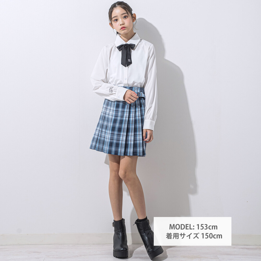 リボン付きブラウス(130~160cm) ホワイト 130cm