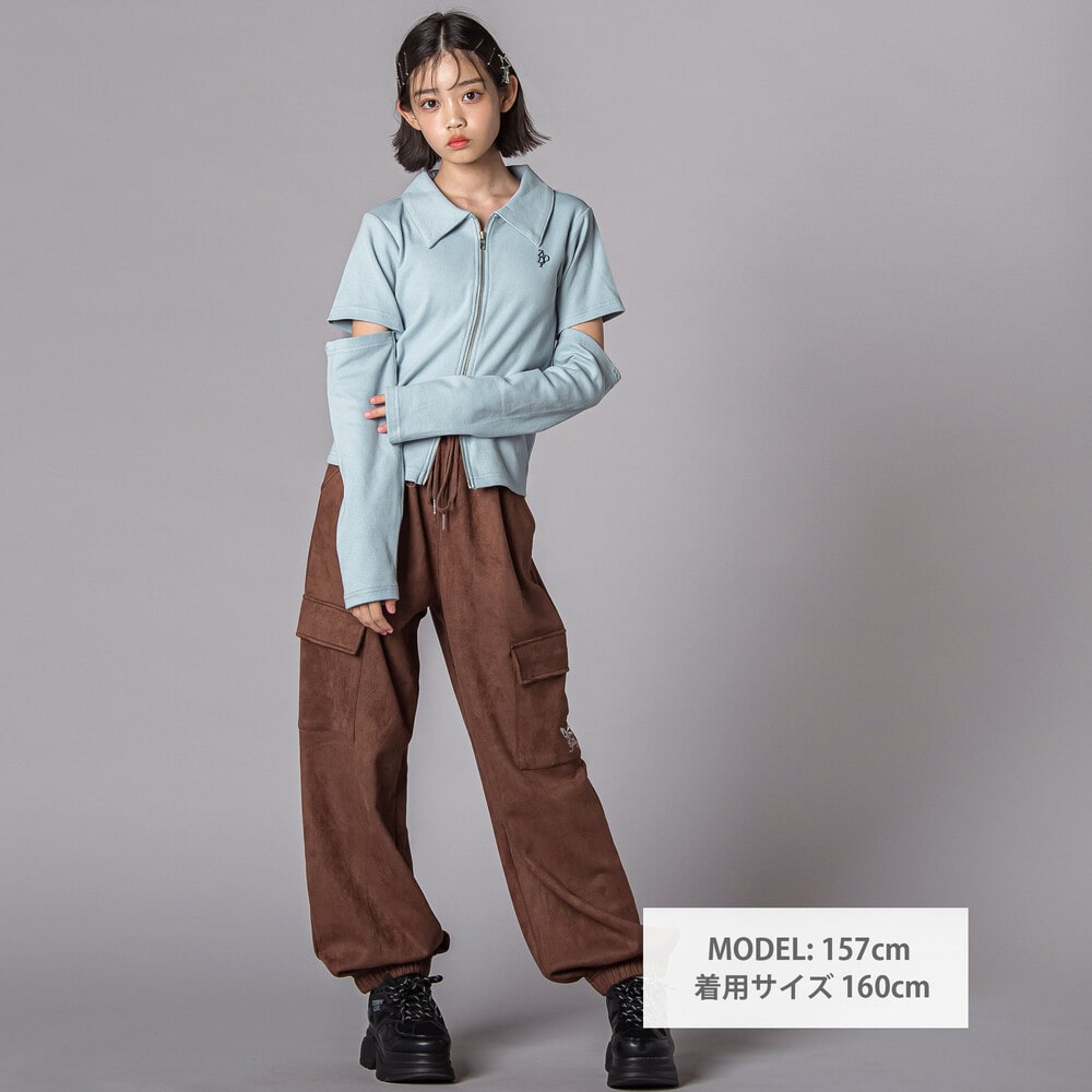 3WAYダブルジップ袖取り外しトップス(130~160cm) ブルー 130cm