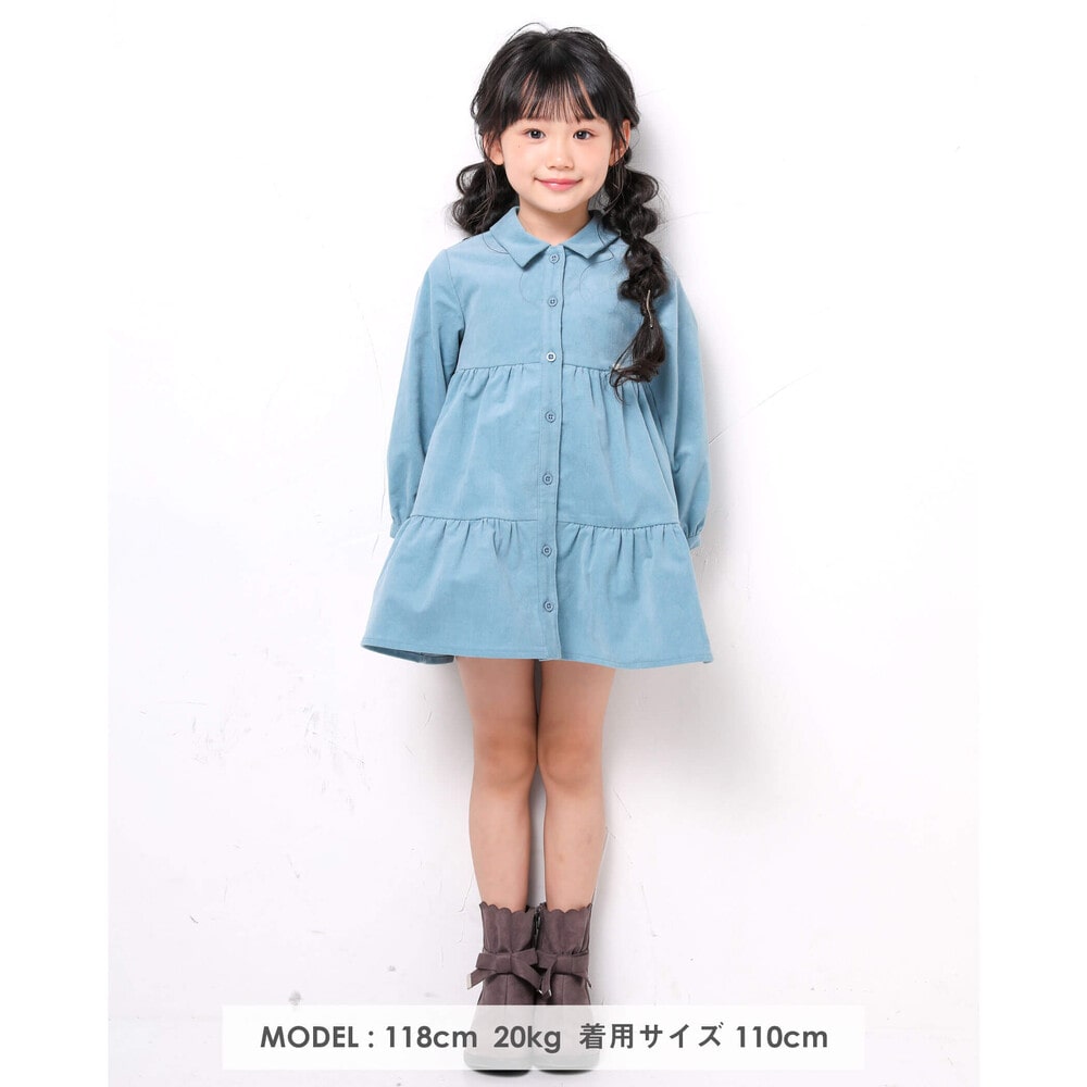 コールテン ティアード シャツ ワンピース 95 150cm 95cm ブルー ワンピース 子供服べべの公式通販サイト Bebe Mall