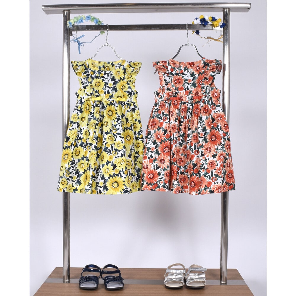 カラフル 花柄 コットン ワンピース 95 150cm 95cm イエロー系 ワンピース 子供服べべの公式通販サイト Bebe Mall
