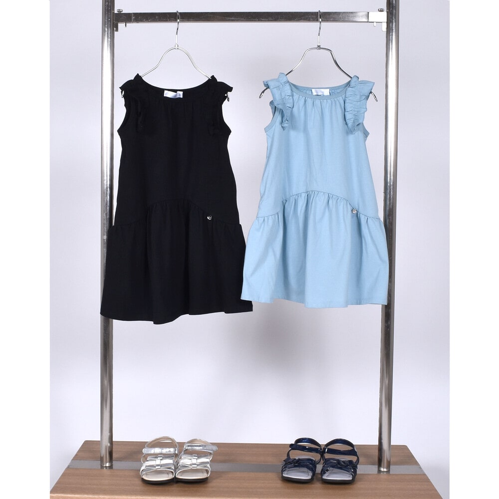 コットン カットソー ワンピース 80 150cm 80cm ブルー ワンピース 子供服べべの公式通販サイト Bebe Mall