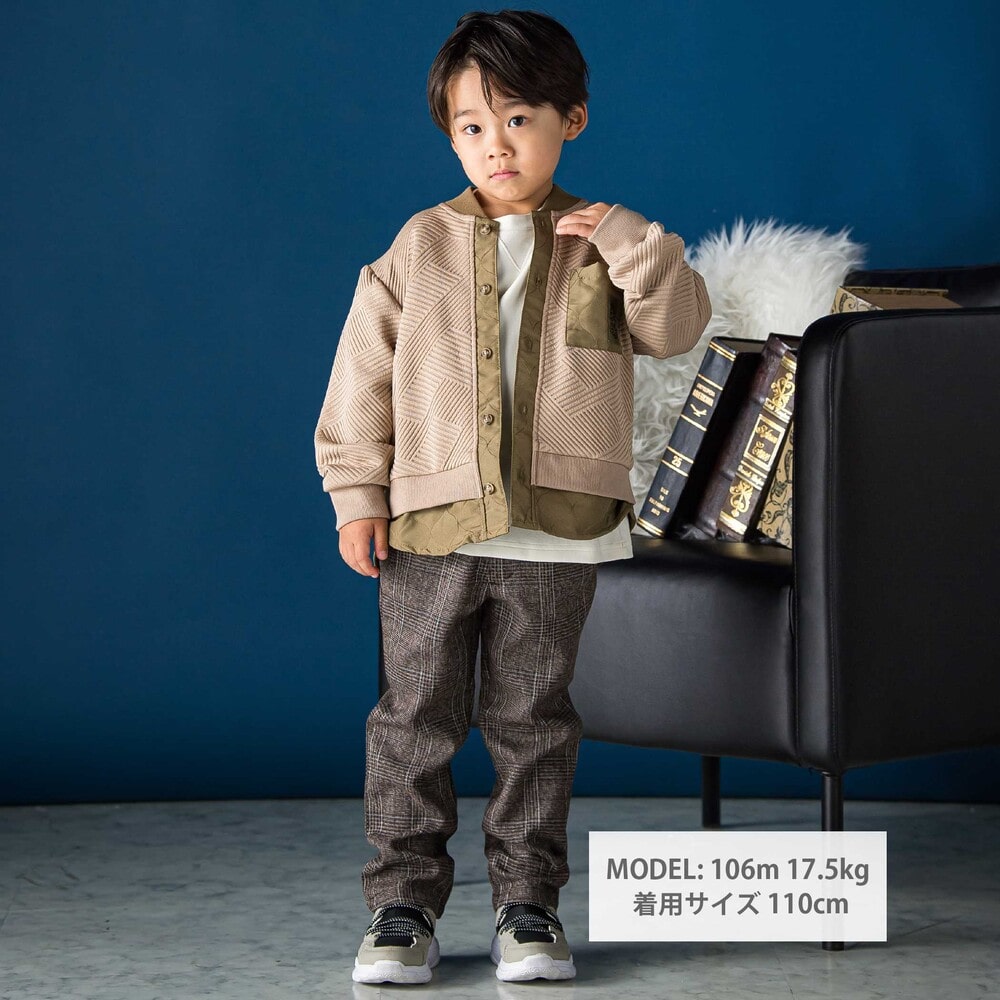 配色キルトブルゾン(95~150cm) ベージュ系 95cm