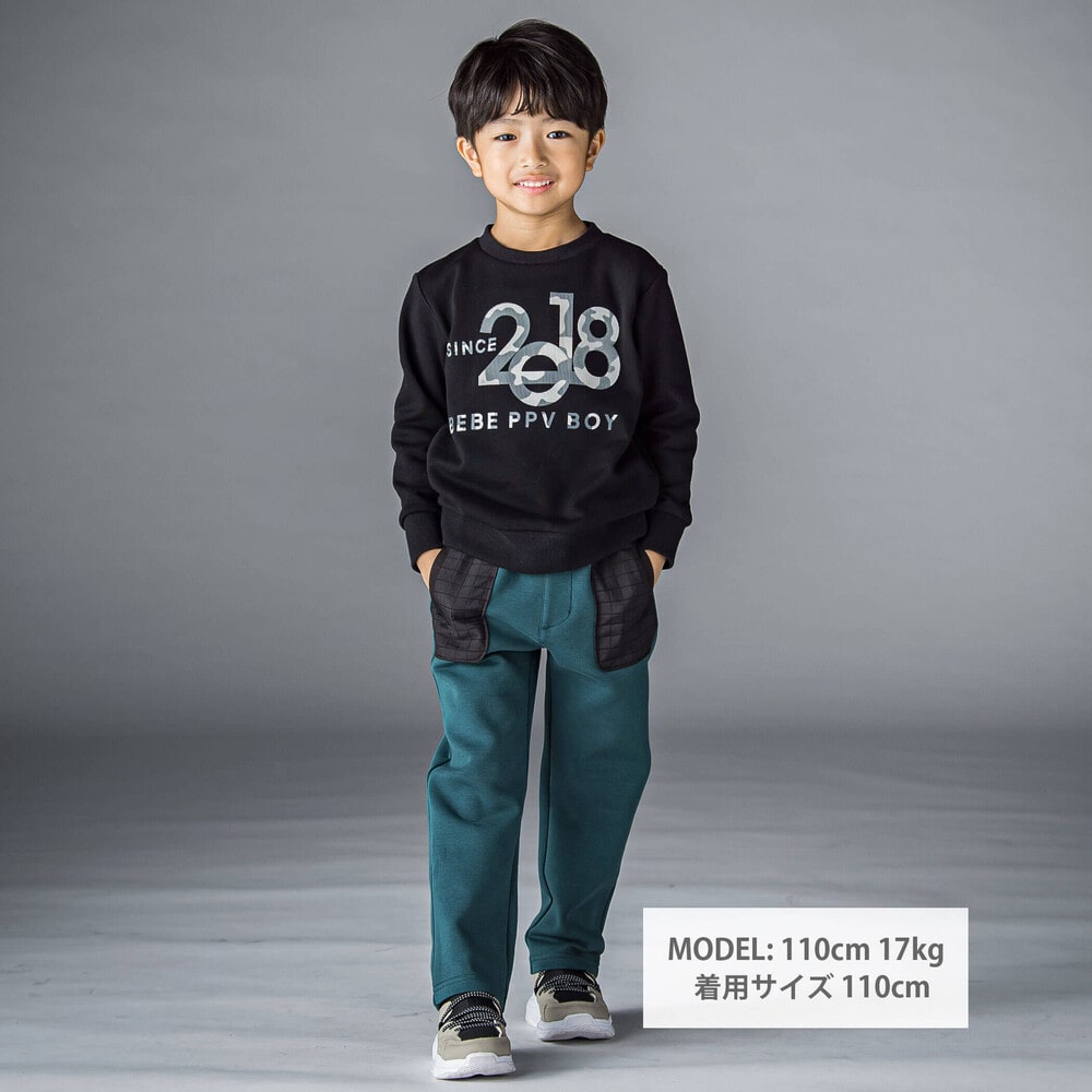 シリコンぽつぽつプリントトレーナー(95~160cm)(95cm ブラック