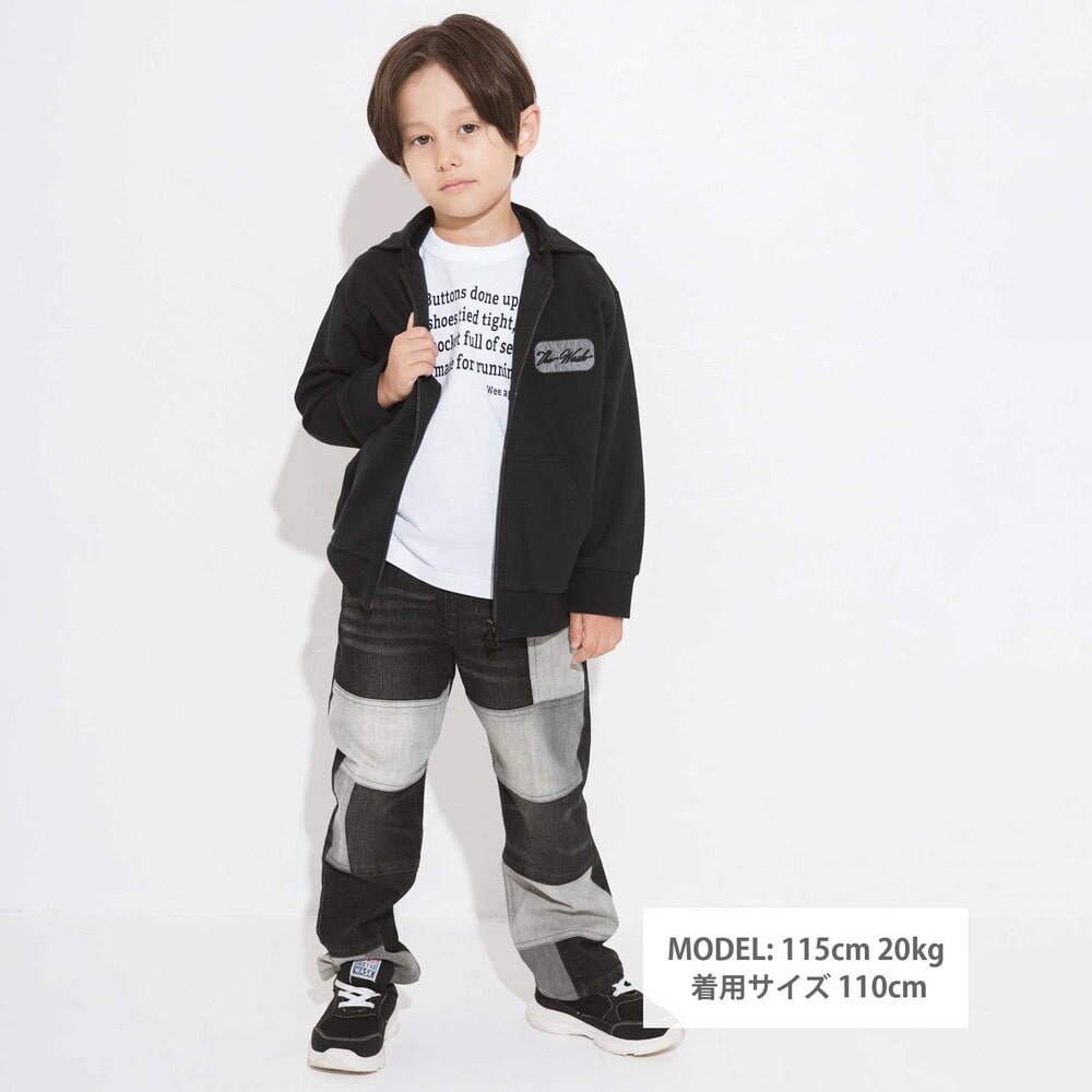 2WAYフードパーカー&ロゴ半袖Tシャツセット(110~160cm) ブラック 110cm