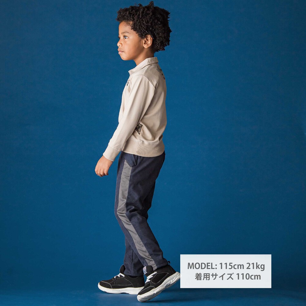 サイド切り替えストレッチトレートパンツ(110~160cm) ネイビー 110cm