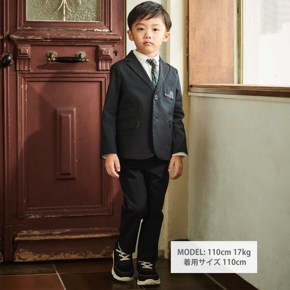 テーパードパンツナイロンハイストレッチ(110~160cm) ブラック 110cm