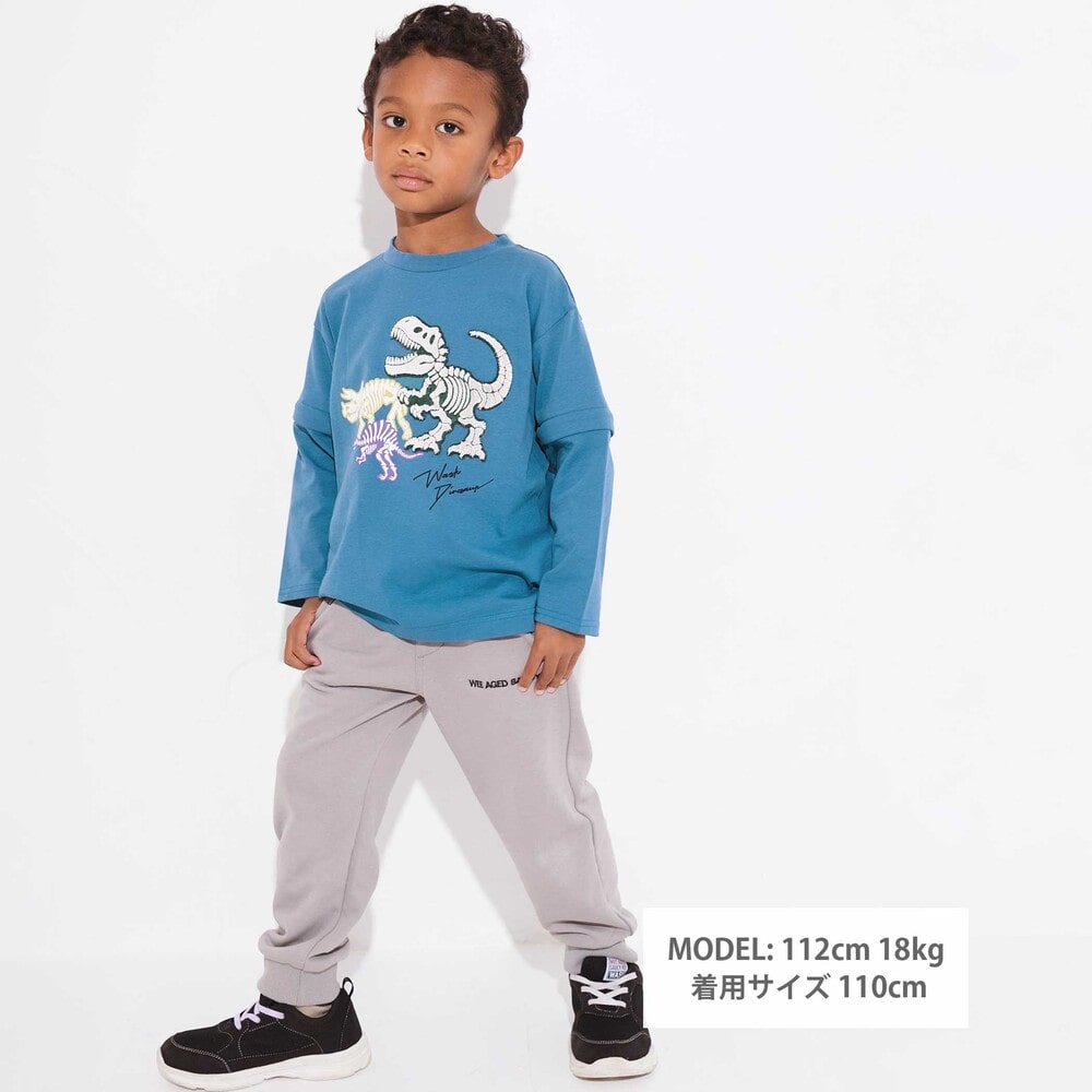 配色アクセント裏毛ジョガーパンツ(80~160cm) グレー 80cm