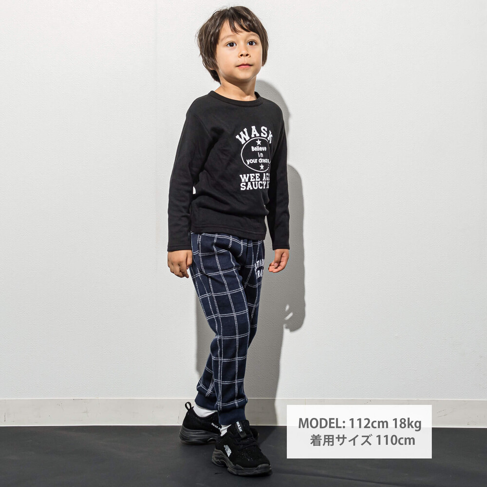 接結天竺アメカジロゴTシャツ(100~160cm)(100cm ブラック): トップス
