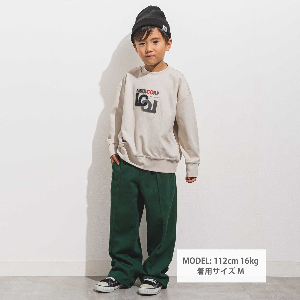 ハブラシ刺しゅうロゴカルゼニットトレーナー 親子お揃い(110~140cm) オフホワイト L(125~140cm)