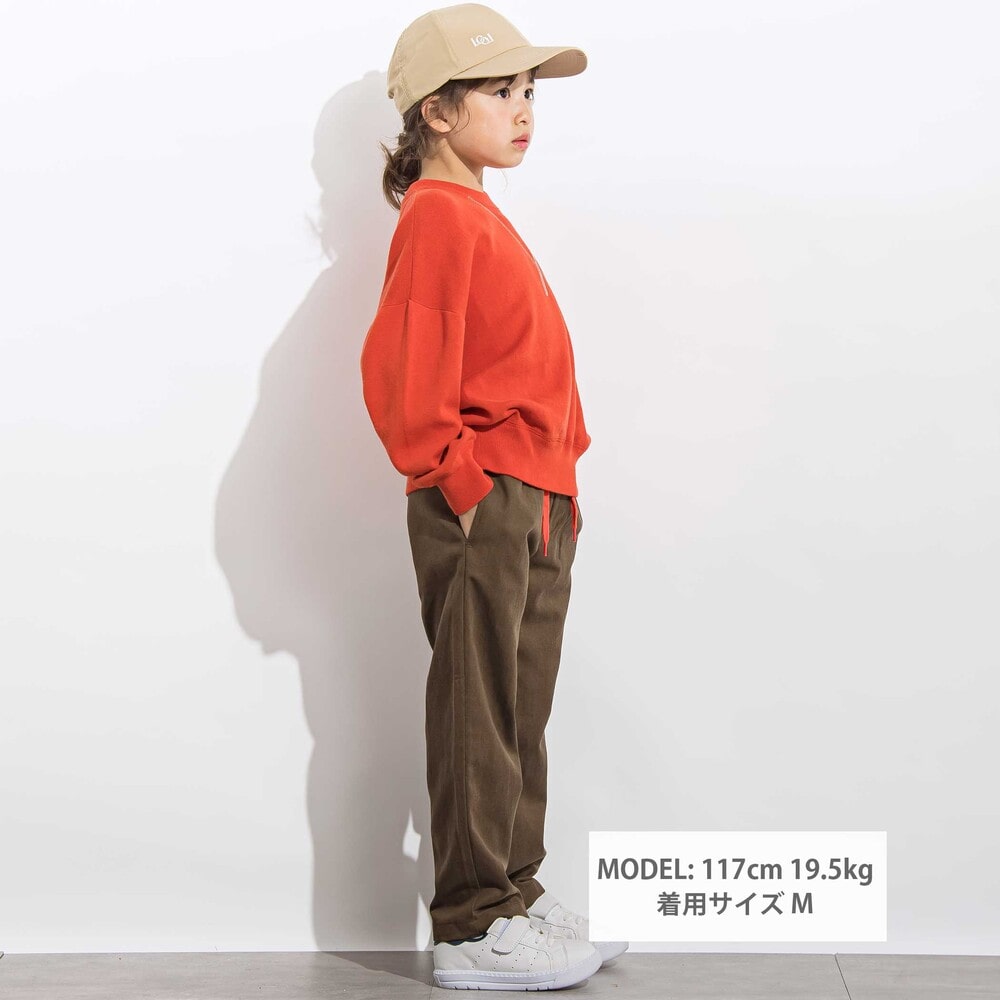 ツイルカラーコードストレートロングパンツ 親子お揃い(110~140cm) ブラウン M(110~125cm)