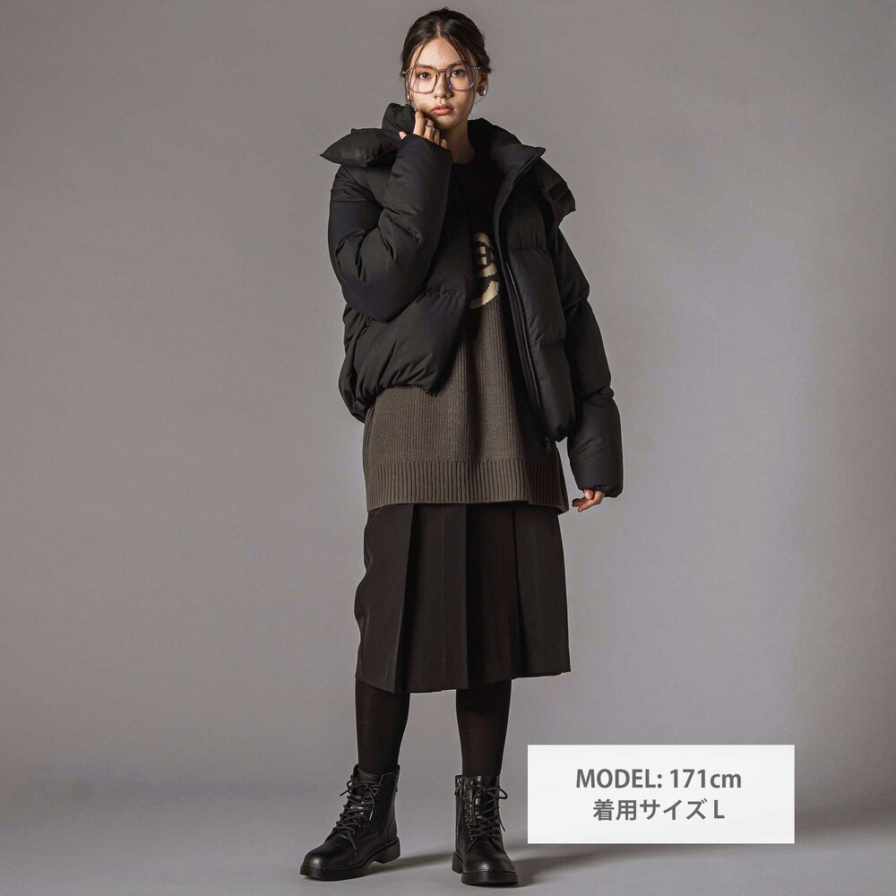 リモンタポリエステルツイルボリュームダウンジャケット大人親子お揃い(145~175cm) ブラック M(145-160cm)