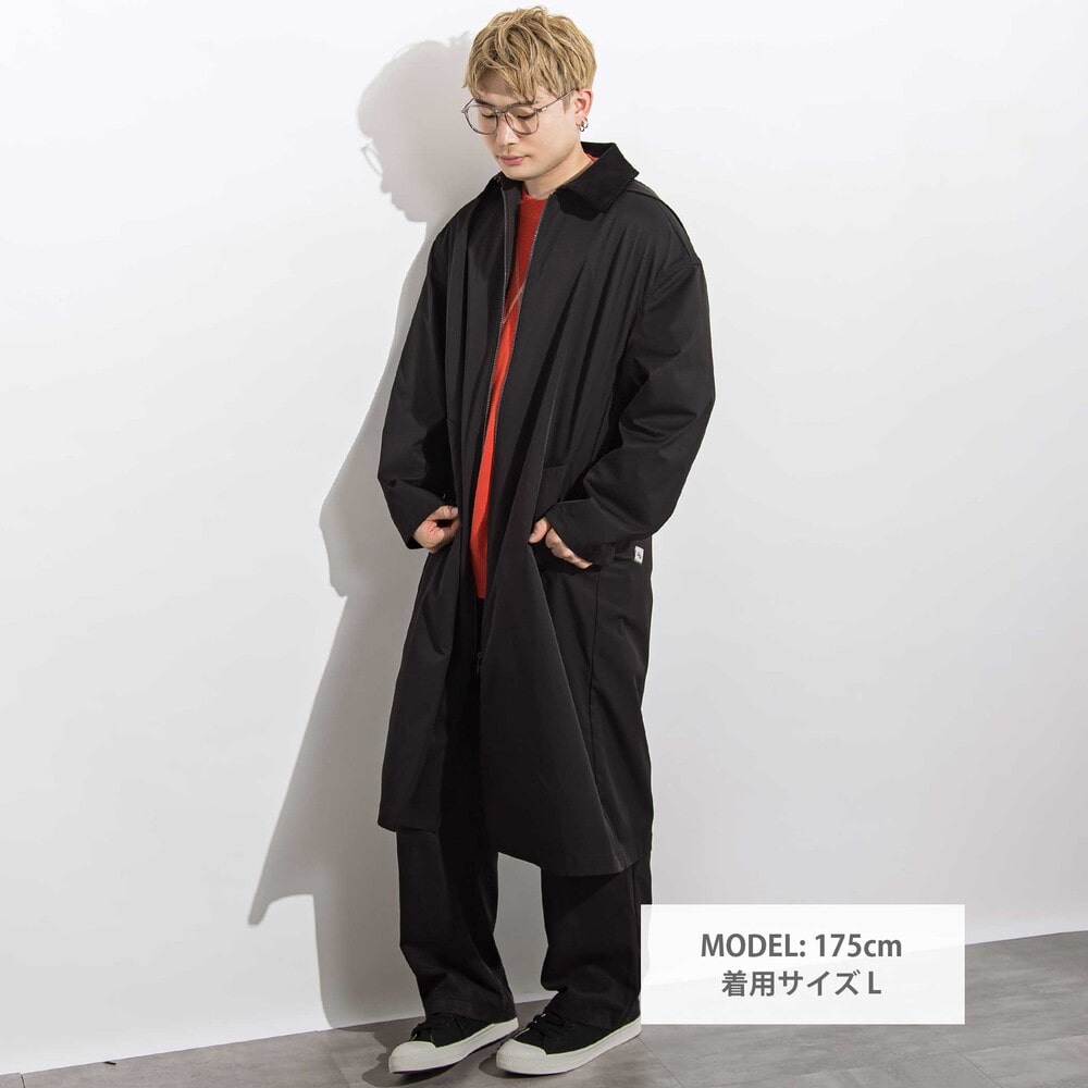 ツイルジップステンカラーコート親子お揃い 大人(140~175cm) ブラック M(150~160cm)