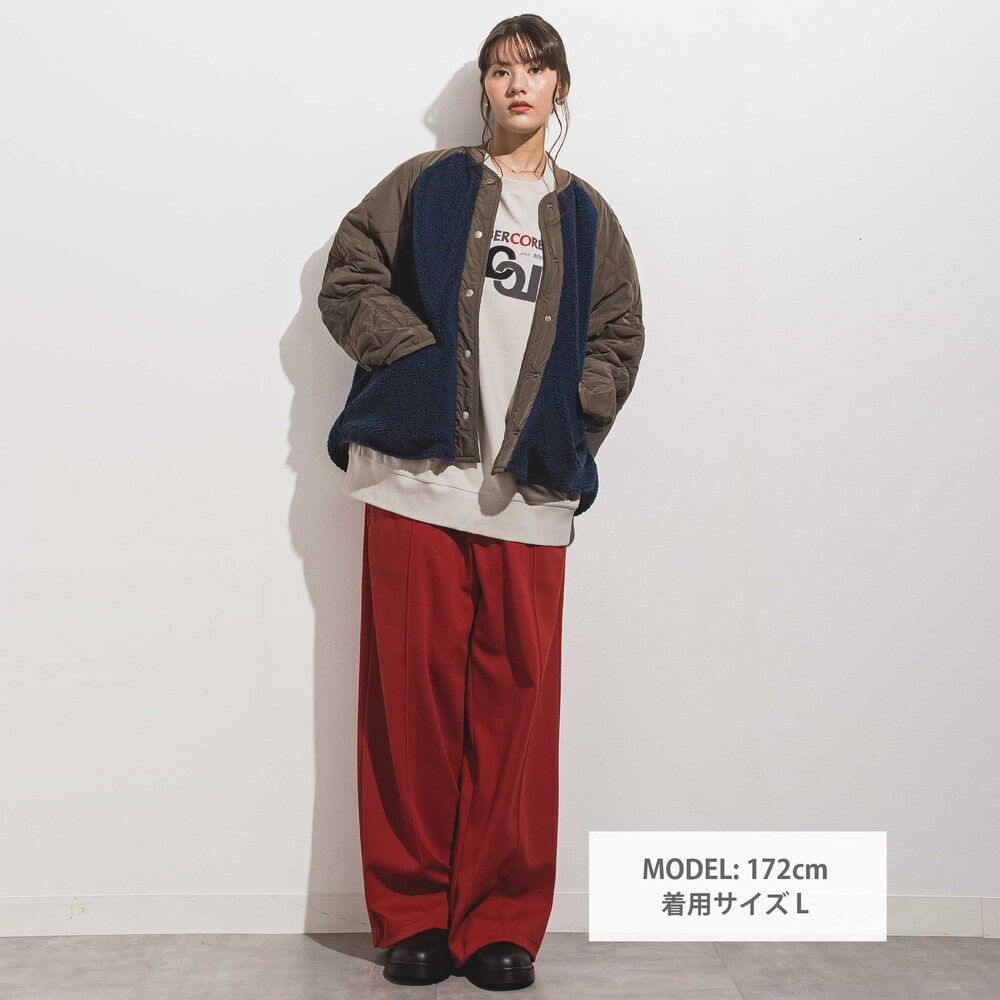 ボアタフタキルト×チェック リバーシブルブルゾン 親子お揃い 大人(140~175cm) ブラック系 S(140~150cm)