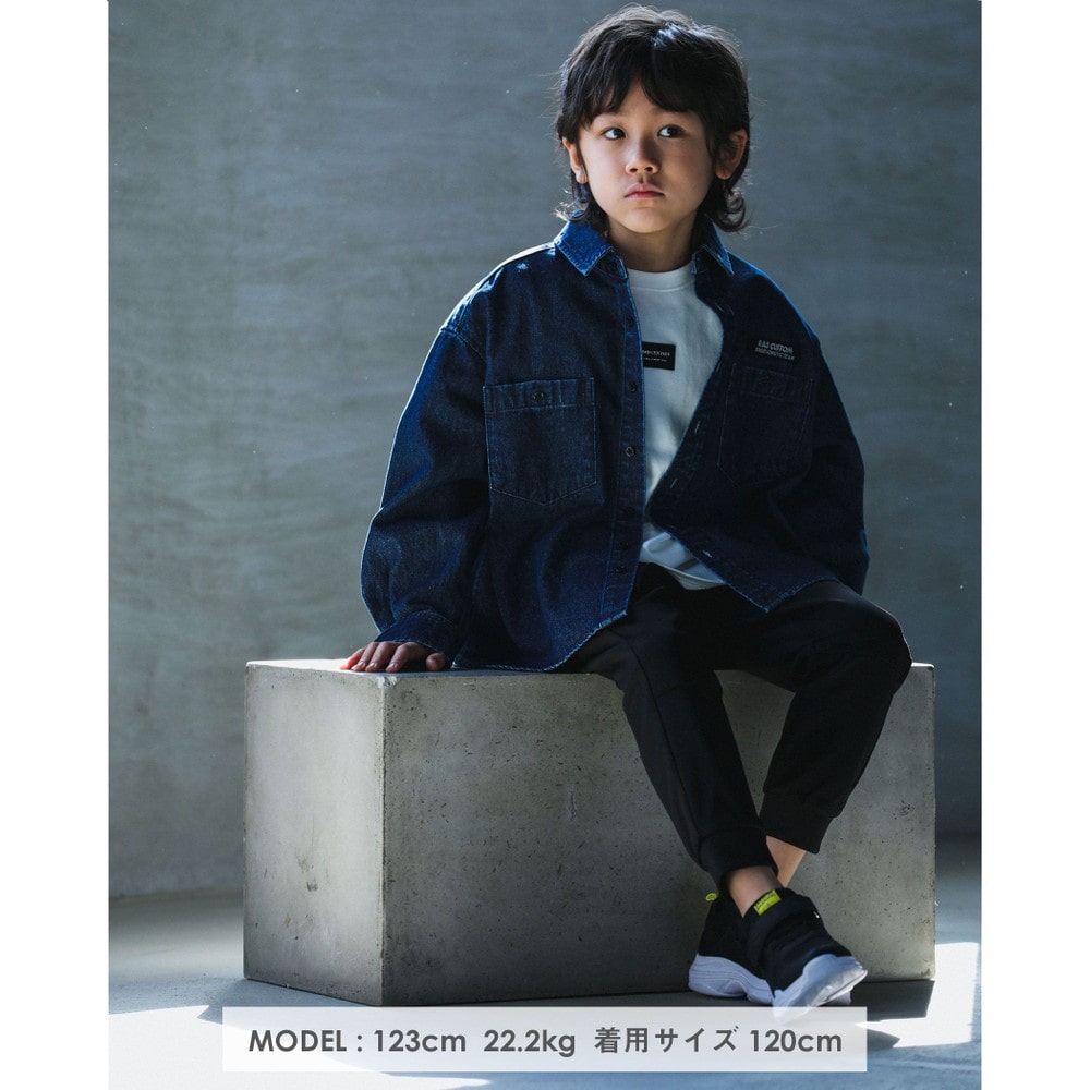 CPOシルエット デニムシャツ(120~160cm) ネイビー 160cm