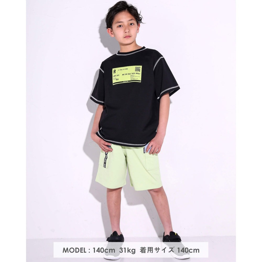 フロント パッチ Tシャツ(120~160cm) グレー 140cm
