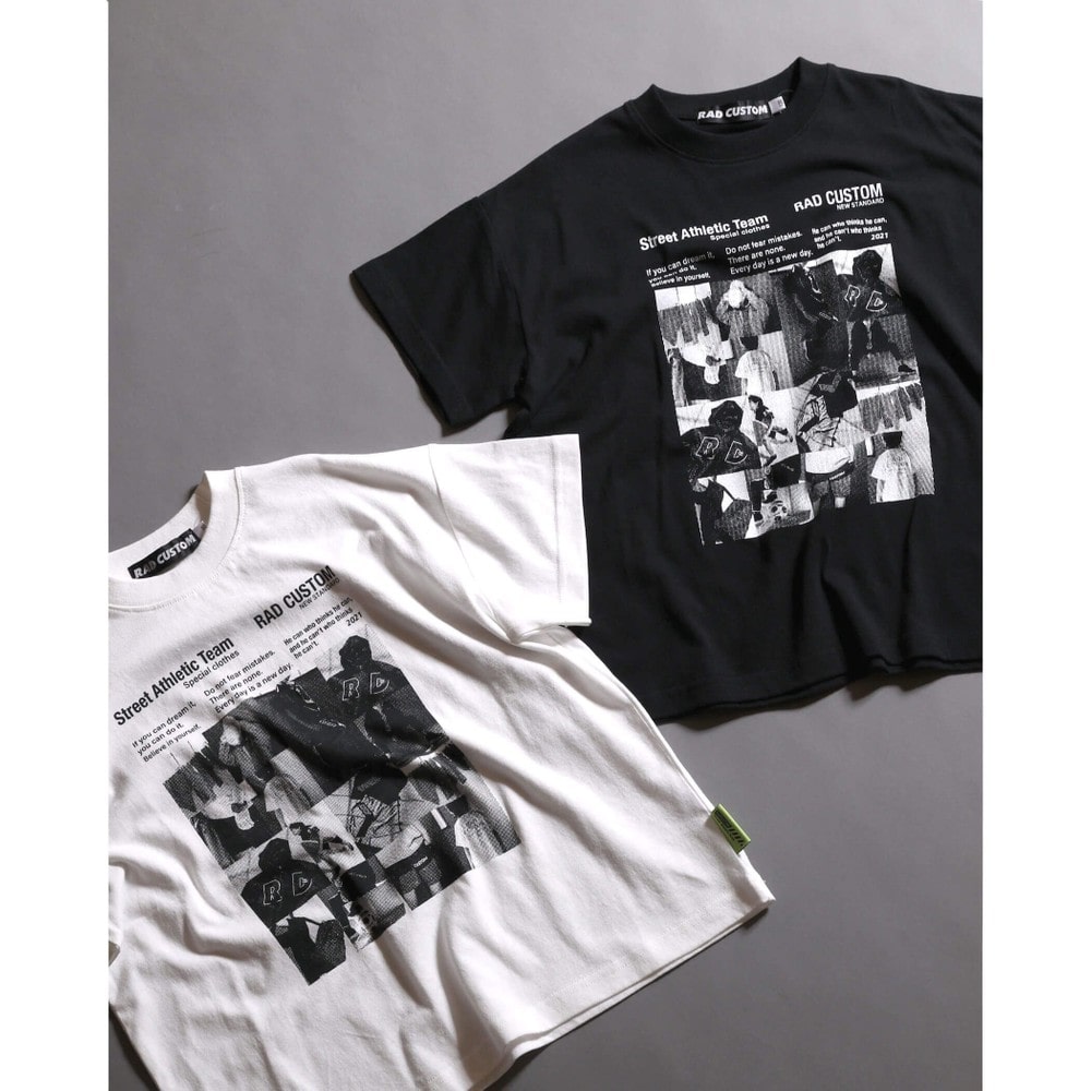 フォトプリント モノクロ Tシャツ(120~160cm) ホワイト 120cm