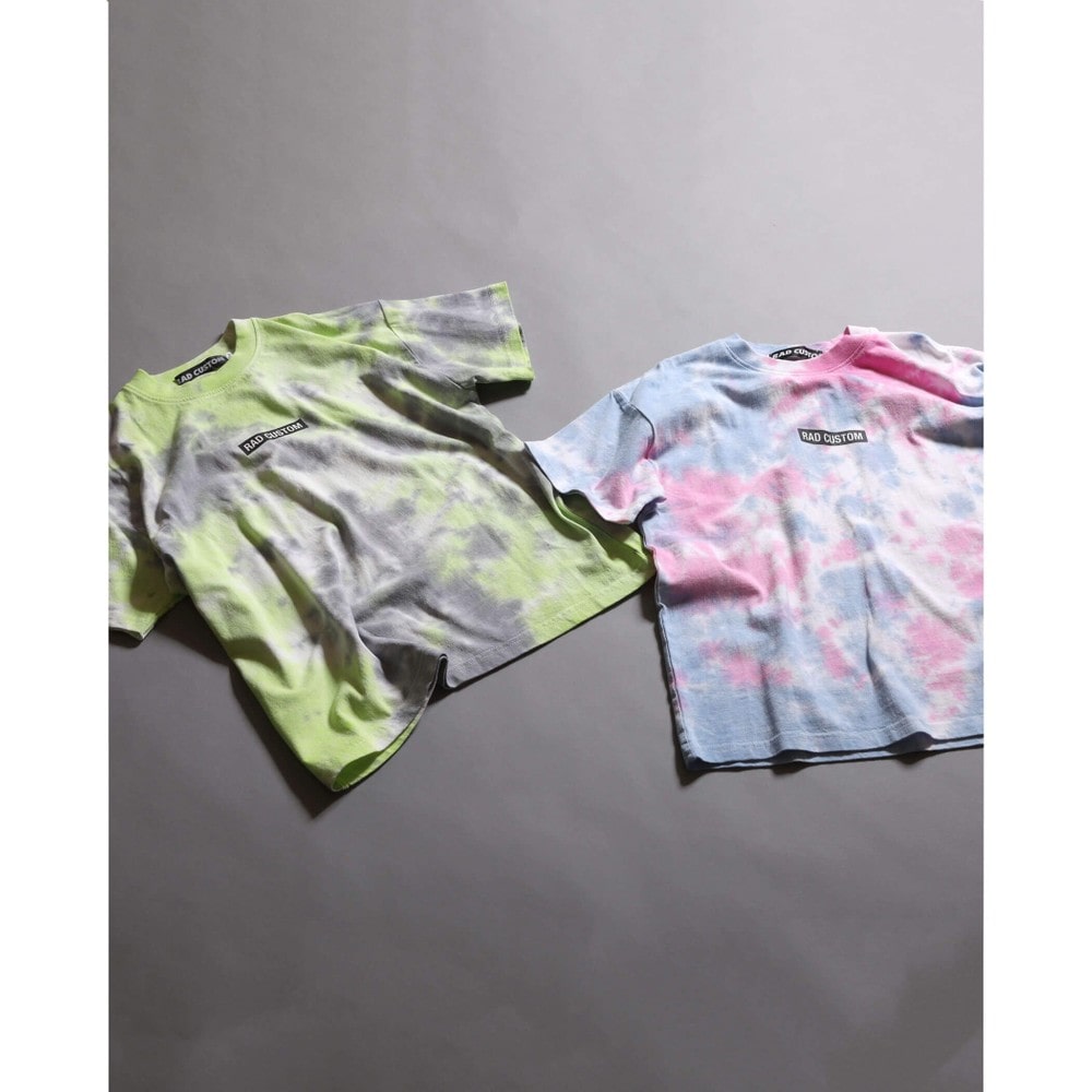 タイダイ染 総柄 Tシャツ(120~160cm) ブルー系 140cm