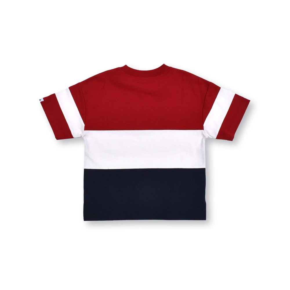 【 FILA × RADCUSTOM 】カラー切り替え ロゴマーク Tシャツ(120~160cm) レッド系 160cm