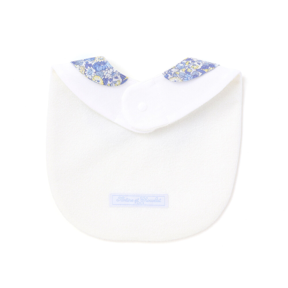 【日本製】【お揃い】リバティ(leontyne dream)プリントタナローンペタル襟付きリボンスタイ ブルー系 ワンサイズ