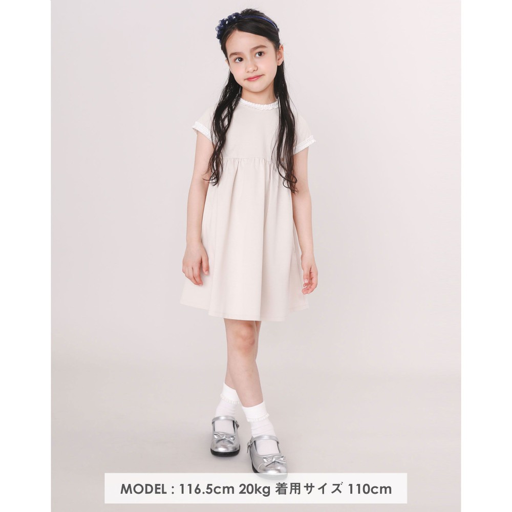 Bebe べべ Bebe Mall Official Online Storeフォーマル ポンチ レース フレア 半袖 ワンピース 90 140cm 90cm ベージュ ワンピース ベベ モール オフィシャルオンラインストア