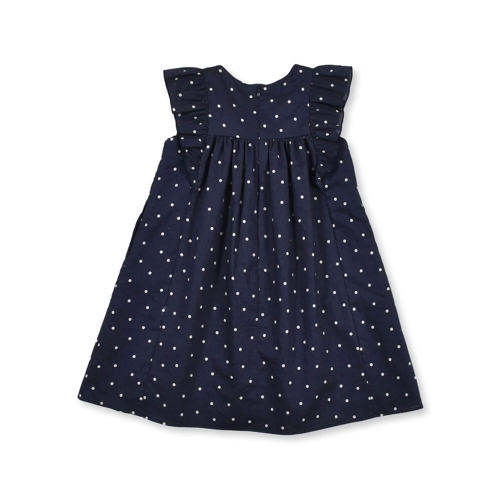お揃い 日本製 オーガニック コットン ドット ワンピース 90 140cm 90cm ネイビー系 ワンピース 子供服べべの公式通販サイト Bebe Mall