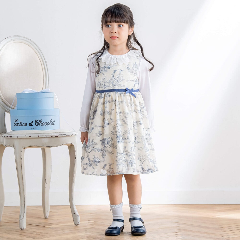 日本製】トワルドジュイ柄カットドビージャンパースカート(110~130cm