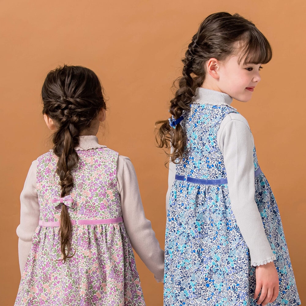 【日本製】【お揃い】リバティ(JoannaLouise)ヘアクリップ ブルー系 ワンサイズ