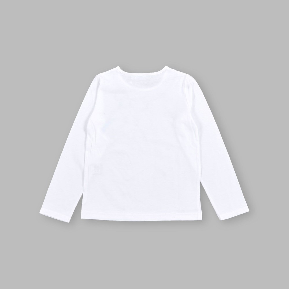リボン プリント 長袖 Tシャツ (110cm~130cm) ホワイト 110cm