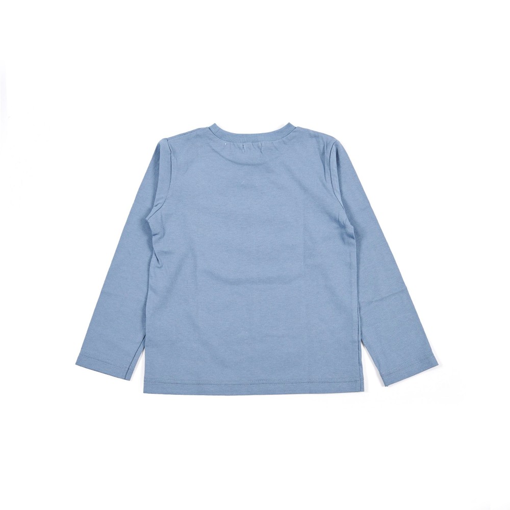 ナチュラル ソフト 天竺 くるま Tシャツ (110cm~130cm) ブルー 110cm