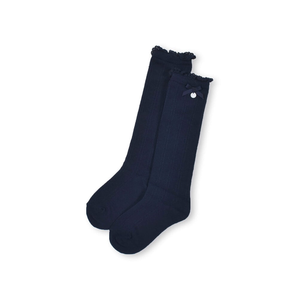 日本製 レース ハイソックス (13~21cm) オフホワイト 17-19cm