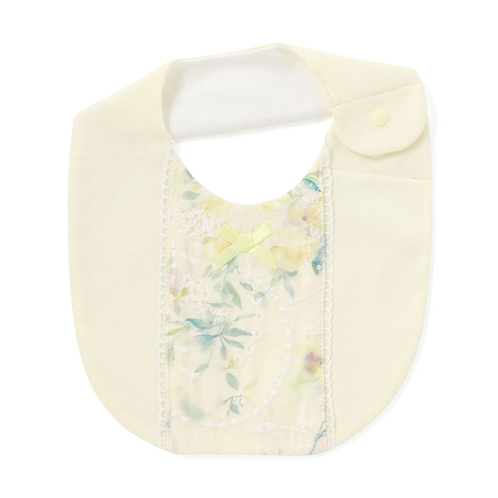 【お揃い】オーガンジー花柄プリントスタイ パープル ワンサイズ