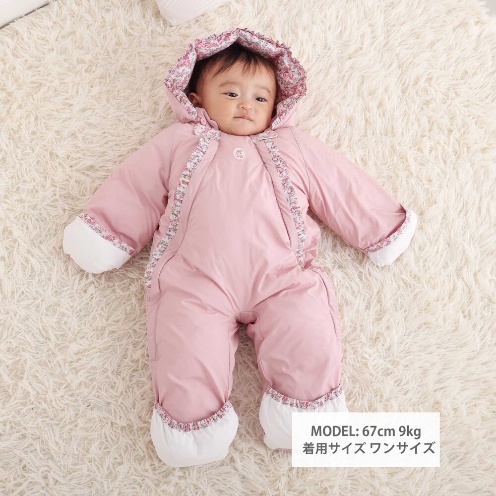 【 撥水加工 】【お揃い】タフタリバティタナローン(Moon Moth)バギーオールベビー(60~80cm) ピンク ワンサイズ(60-80cm)