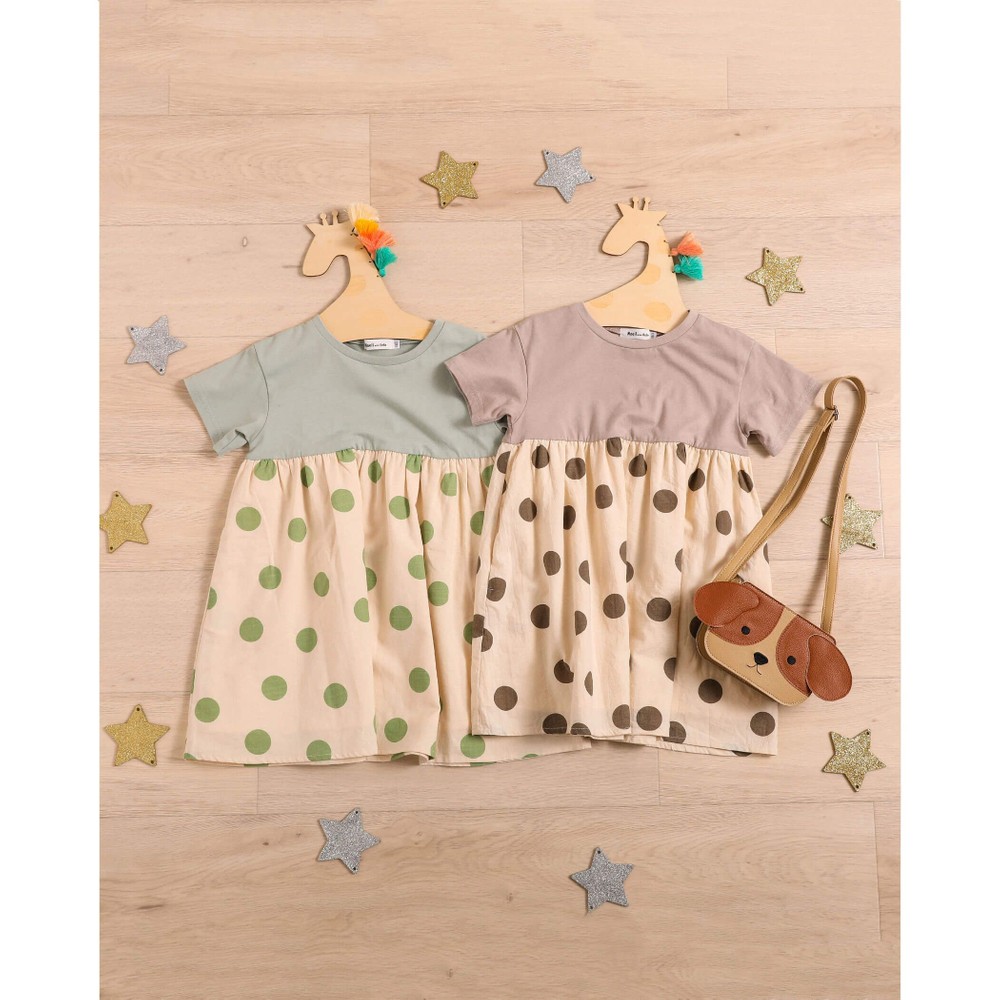 Bebe べべ Bebe Mall Official Online Storeドット ドッキング 天竺 ワンピース 90 130cm 90cm グレー系 ワンピース ベベ モール オフィシャルオンラインストア