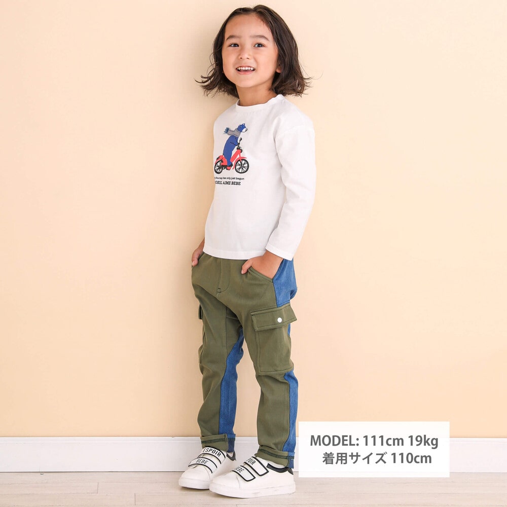 クマさん&自転車発泡プリントTシャツ(80~130cm) クマさん&自転車発泡プリントTシャツ(80~130cm)