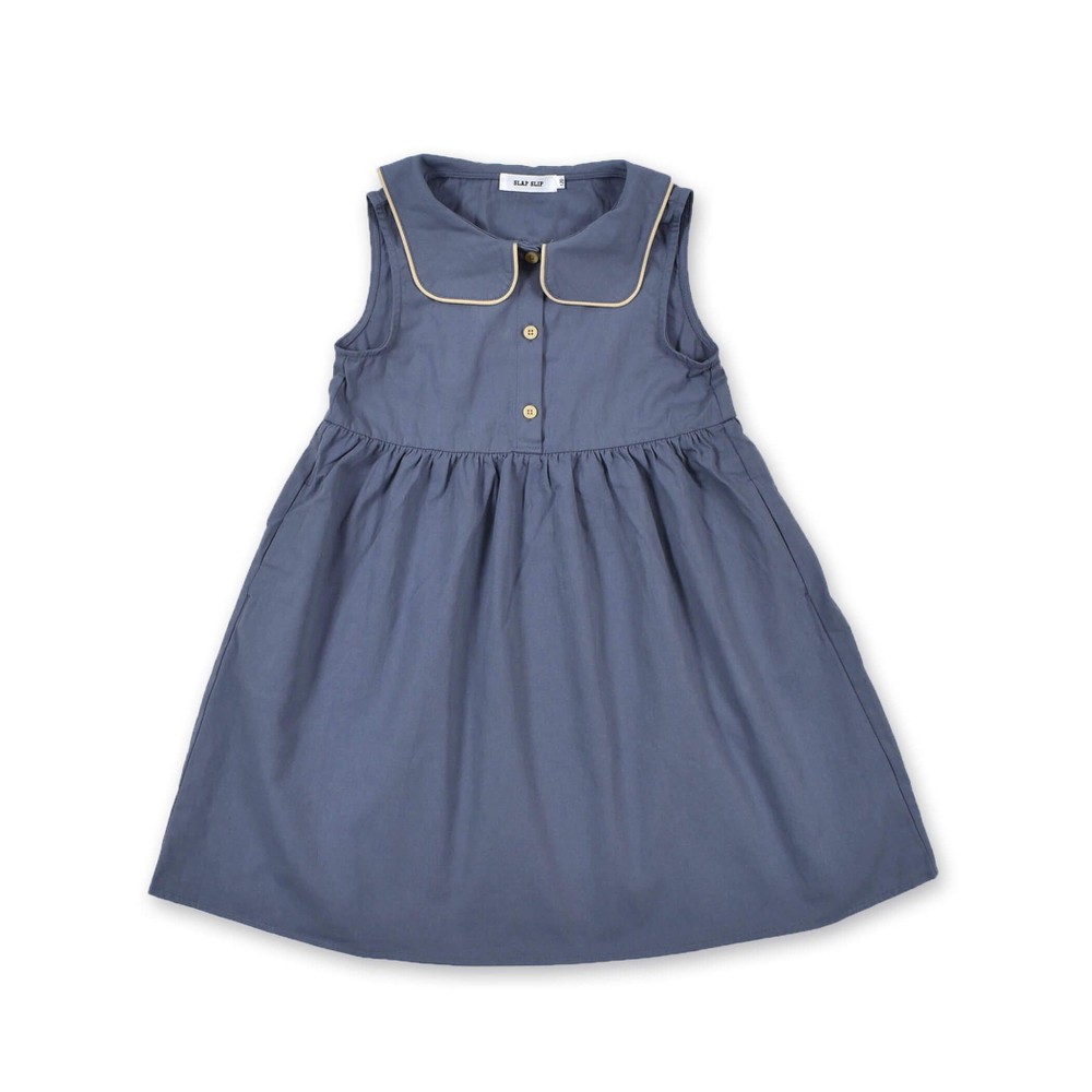 布帛 セーラーワンピース (80~130cm) ブルー 100cm