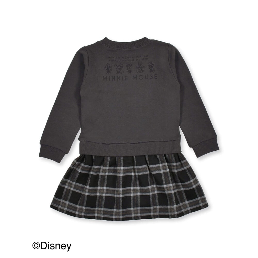 Disney ミニーマウス チェック 柄 フェイク ワンピース 80 130cm 80cm ベージュ ワンピース 子供服べべの公式通販サイト Bebe Mall